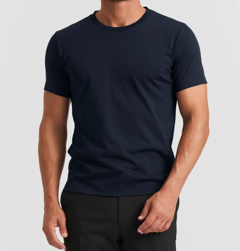 Deep Blue Cotton T-Shirt