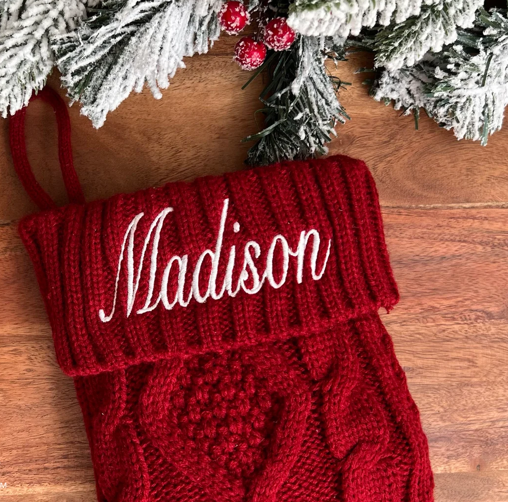 Embroidered Christmas Stocking